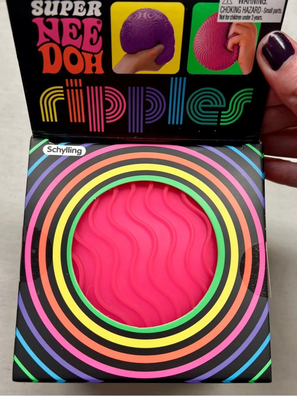 NWT Super NeeDoh Ripples, PINK, XL Textured Nee Doh Ball - Picture 2 of 6